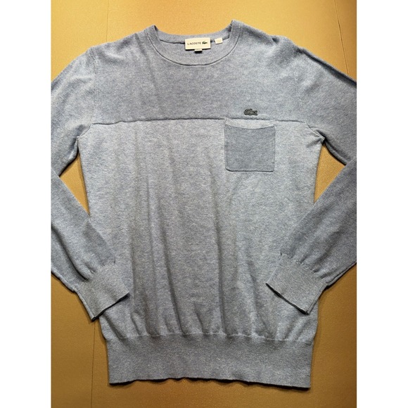Lacoste Other - Lacoste Mens Crewneck Sweater Light Blue Heathered Pocket Logo FR 3 US S